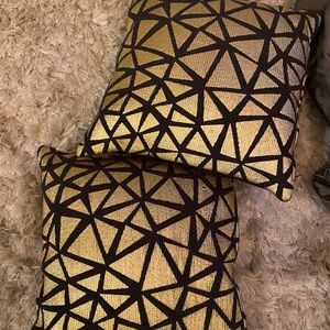 CB2 Black and Gold Pillows